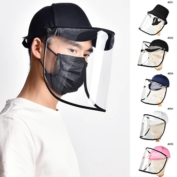

Men Women Wind Dustproof Anti-Spitting Safety Hat with Transparent Removable Full Face Mask Cycling Working Protective Masks