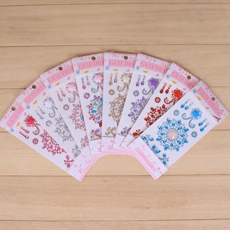 

Random 1pc Diamond Crystal Stone Stickers Creative Kids DIY Art Crafts Toys Self Adhesive Flower Crystal Diamond Sticker