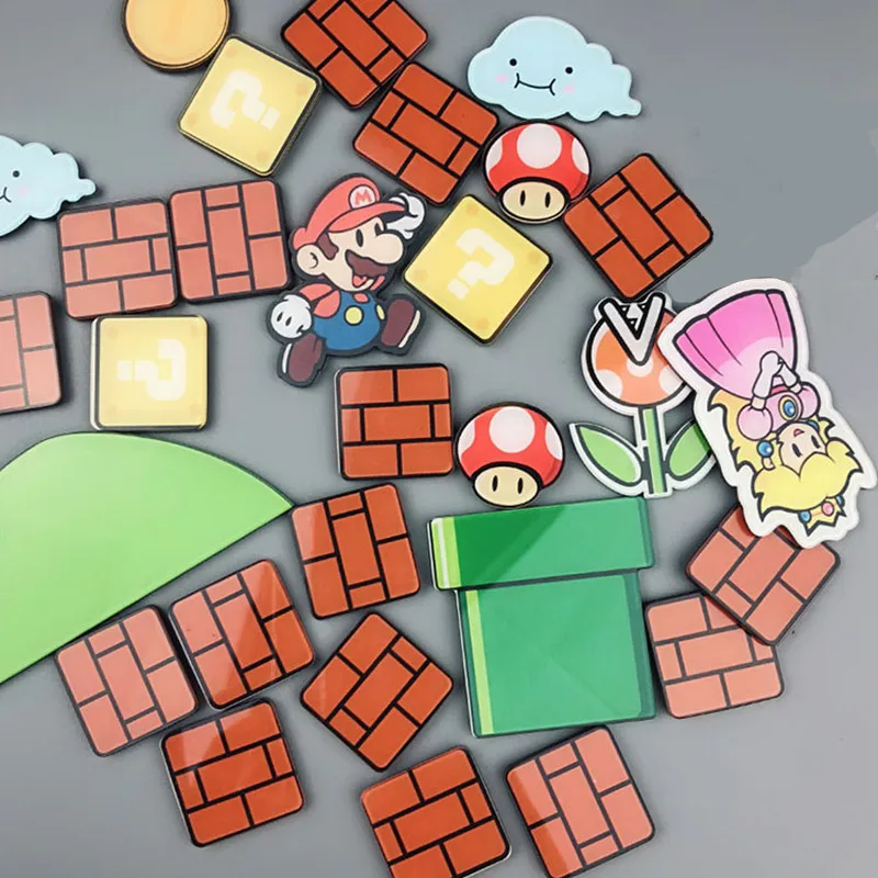 1/12 Pcs Super Mario Fridge Sticker Child Student Birthday Gift Fridge Sticker Message Sticker Sticker Home Decoration