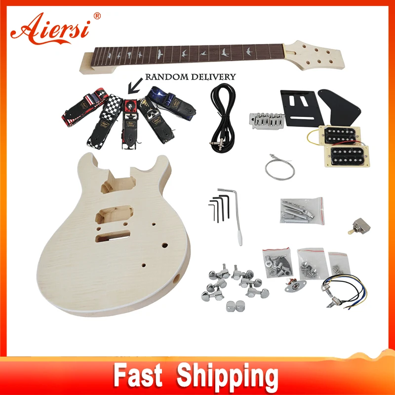 Aiersi Незаконченные DIY Custom 24 SE PRS электрическая гитара наборы со всеми деталями и