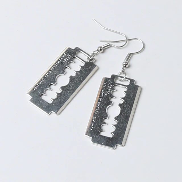 Adorably Sinister Razor Blade Earrings - Image 3