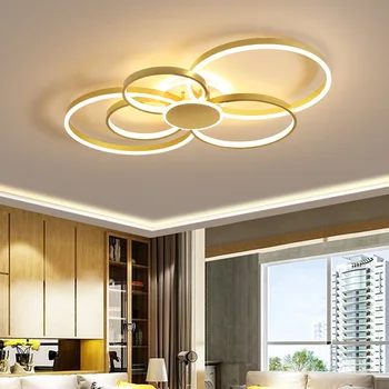 

Living Room Light Luxury Gold Ring LED Ceiling Chandelier Home Modern Dining Room Study Creative Personality Bedroom Chandelier