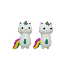 

Pop It Stress Relief Toy Squeeze Toy Fidget Toys Brinquedos Slow Rebound One Horn Color Cat Children's Simulated Animal Vent Toy