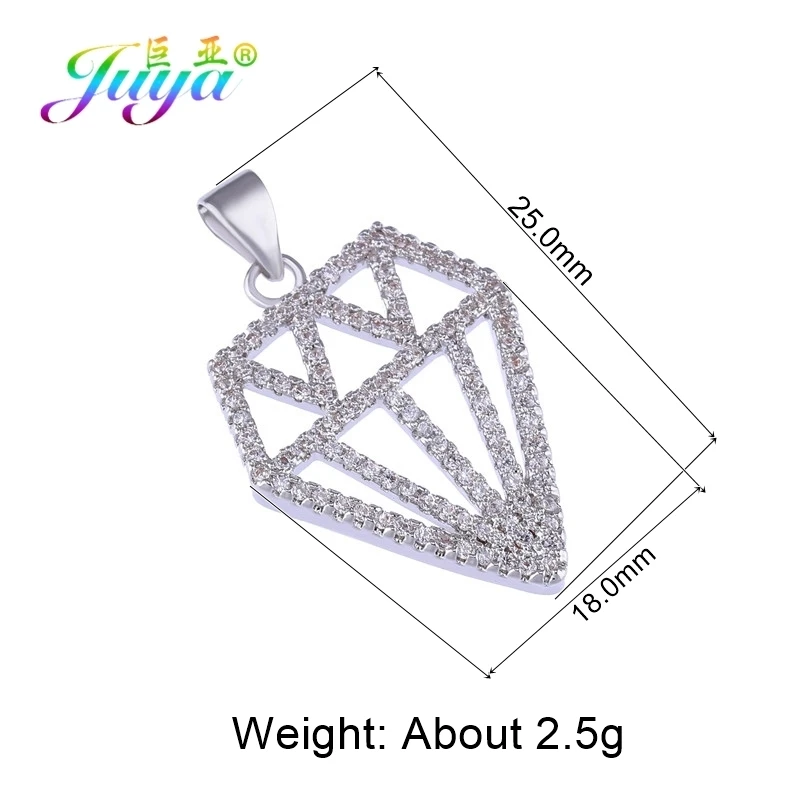Juya DIY принадлежности для подвесок микро паве Циркон Элегантные Блестки компас подвески для рукоделия ювелирные изделия ожерелье Браслеты Изготовление - Окраска металла: White Gold