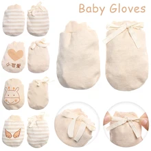 Зимние перчатки для новорожденных; милые Нескользящие перчатки с героями мультфильмов; мягкие хлопковые перчатки для защиты рук; регулируемые перчатки на завязках