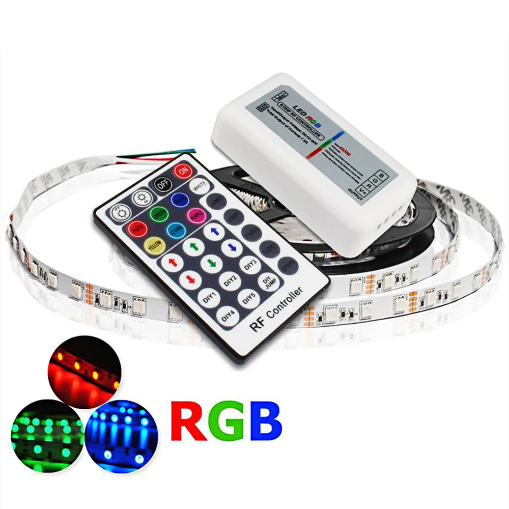 

28 Keys Wireless RF Remote Controller for RGB LED Strip Lights DC 12V 24V 12A Adjustable Speed 7 Colors 6 DIY 5 Modes LED Dimmer