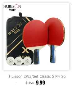 Huieson 2 шт./лот ракетка для настольного тенниса с двойным лицом прыщи в длинной короткой ручке ракетка для пинг-понга набор с сумкой 3 мяча