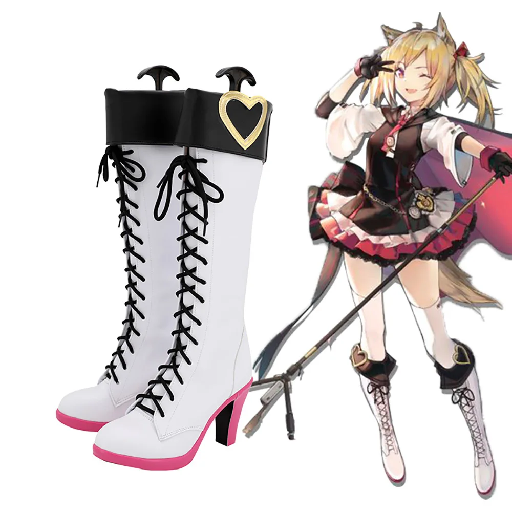 Game Arknights Sora Cosplay Boots White Shoes High Heel Custom Made | Тематическая одежда и униформа