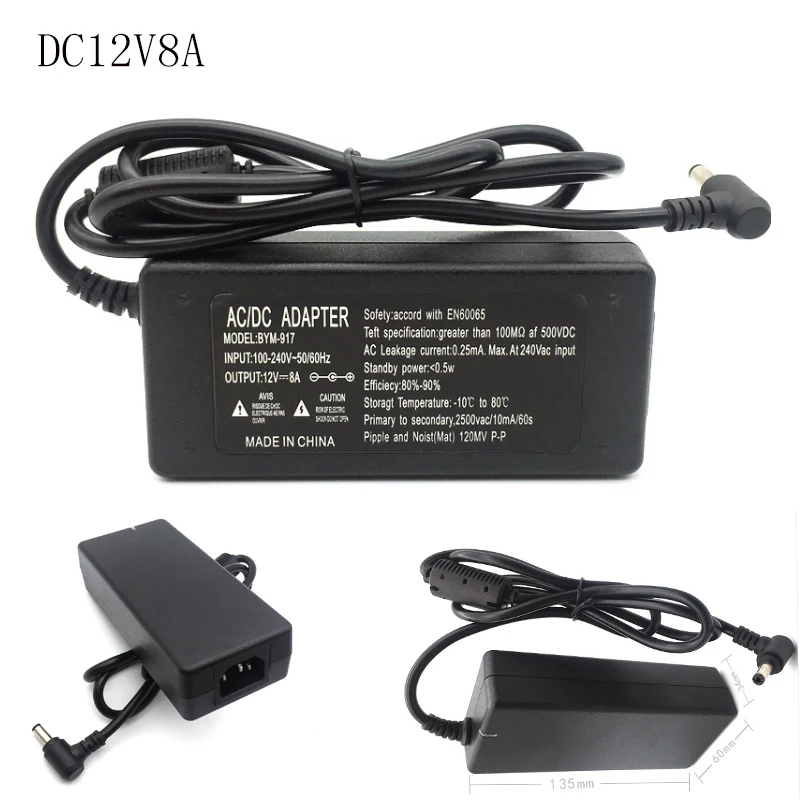 DC12V 3A 5A 6A 8A 10A Мощность адаптер Светодиодный импульсный источник Питание 5,5*2,5 мм Выходной интерфейс AC110V-240V для DC12V конвертер