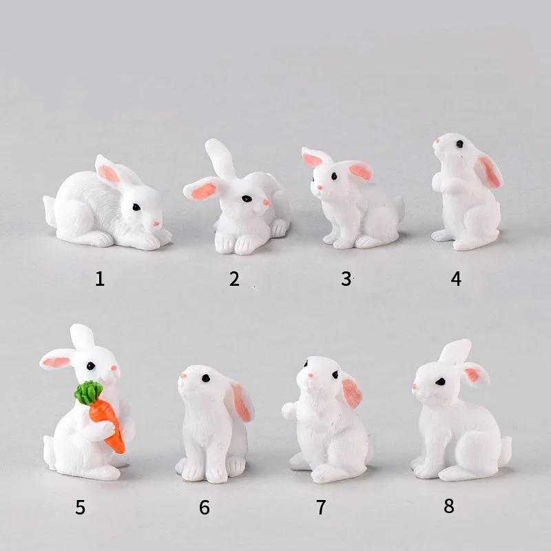 

Cute Rabbit Miniature Bunny Resin Craft Gift Tiny World Decoration Mini Dollhouse Toy DIY Micro Landscape Fairy Garden Accessory
