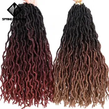 

Spring sunshine 12 18Inch Nu Locs Ombre Faux Locs Curl Braid Synthetic Braiding Hair Crochet Braids Hair