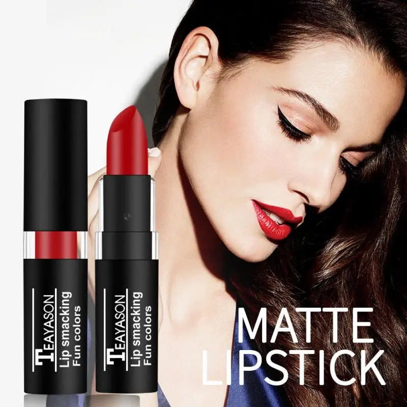

Hot Sale 12 Colors Waterproof Lasting Matte Lip Gloss Lipstick Lip Balm Sexy Red Lip Tint For Women Fashion Makeup Gift TSLM2