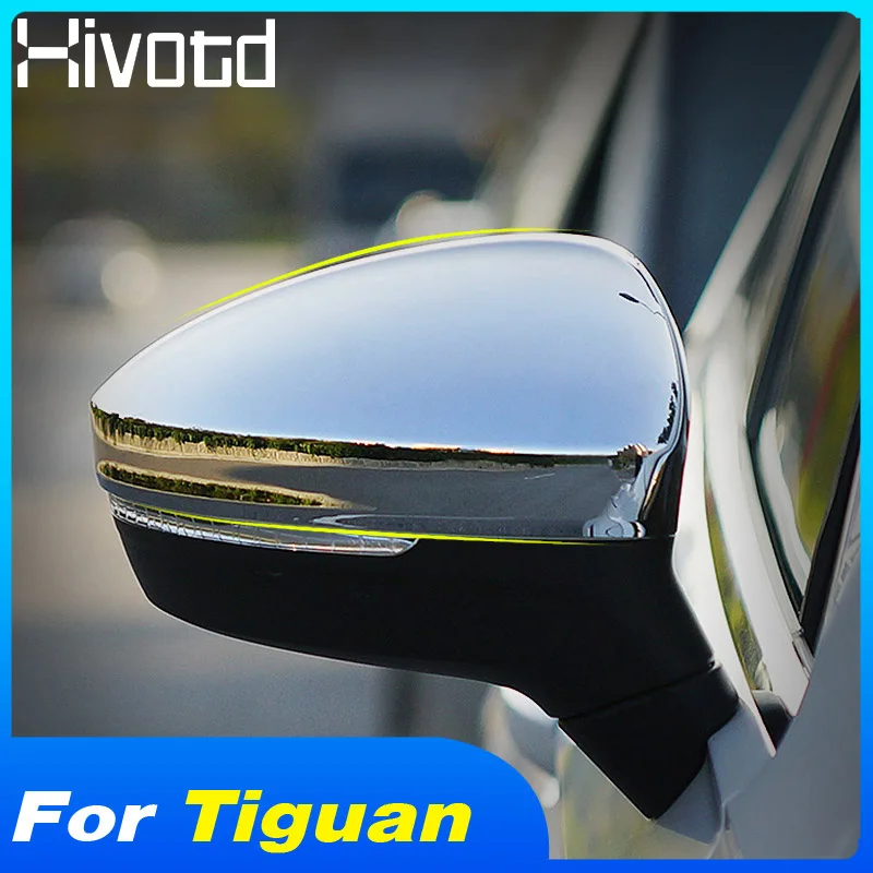 

For Tiguan 2019 Hivotd For Volkswagen VW Tiguan 2018 2nd Gen Chrome Rear View Door Side Mirror Cover Trim Exterior Accessories