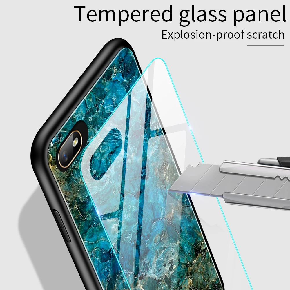 Чехол для телефона для Realme C2 чехол для OPPO A1K Роскошный Мраморный закаленное стекло мягкая ТПУ Рамка противоударный чехол Fundas для OPPO A1K чехол