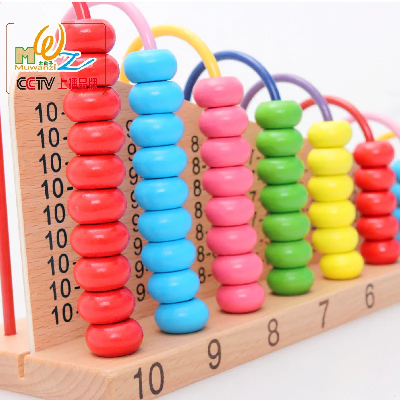 

MWZ Bead-stringing Toy Abacus Calculation +/- Arithmetic Learning Building Blocks Calculation Frame CHILDREN'S Wooden Toy Educat