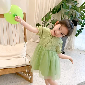 

COOTELILI Dresses For Party And Wedding Summer 2020 Toddler Kids Dresses For Girls Tutu Children's Princess Green Lace Dress