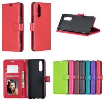 

50pcs/lot PU Leather Flip Wallet Phone Case For Sony Xperia 10 Plus XZ4 5 TPU in inner Cover