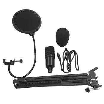 

USB Microphone Kit Plug Play USB Computer Mic Cardioid Podcast Condenser Microphone for PC YouTube Gaming Recording