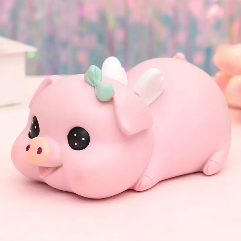 Розовая свинья монета копилка домашний декор Keepsake уникальный подарок для девочек и мальчиков