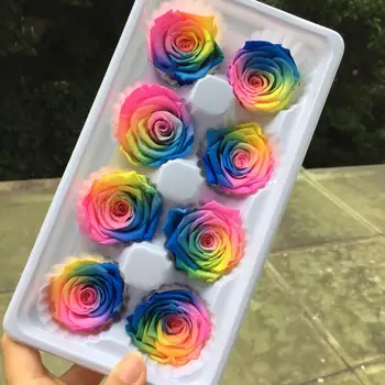 

4-5cm/8pcs,Grade A Preserved Rose flower Head,Eternal Rose for Wedding Party Decoration,DIY Valentines Day Flower Gift Box