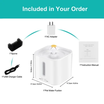 

2.4L Automatic Pet Cat Water Fountain USB Dog Drinking Fountain Drinker Feeder Bowl Pet Drinking Fountain Dispenser M