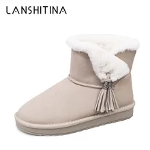 Женские зимние ботинки г. Женские Теплые ботильоны с плюшевой подкладкой Нескользящие теплые ботинки на меху в богемном стиле хлопковая обувь на платформе