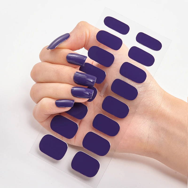 New Year Pure Color Nail Wrap DIY  Decals Plain Decor Stickers Nail Art Sticker Set Minimalist Nail Strip Christmas Nail Sticker