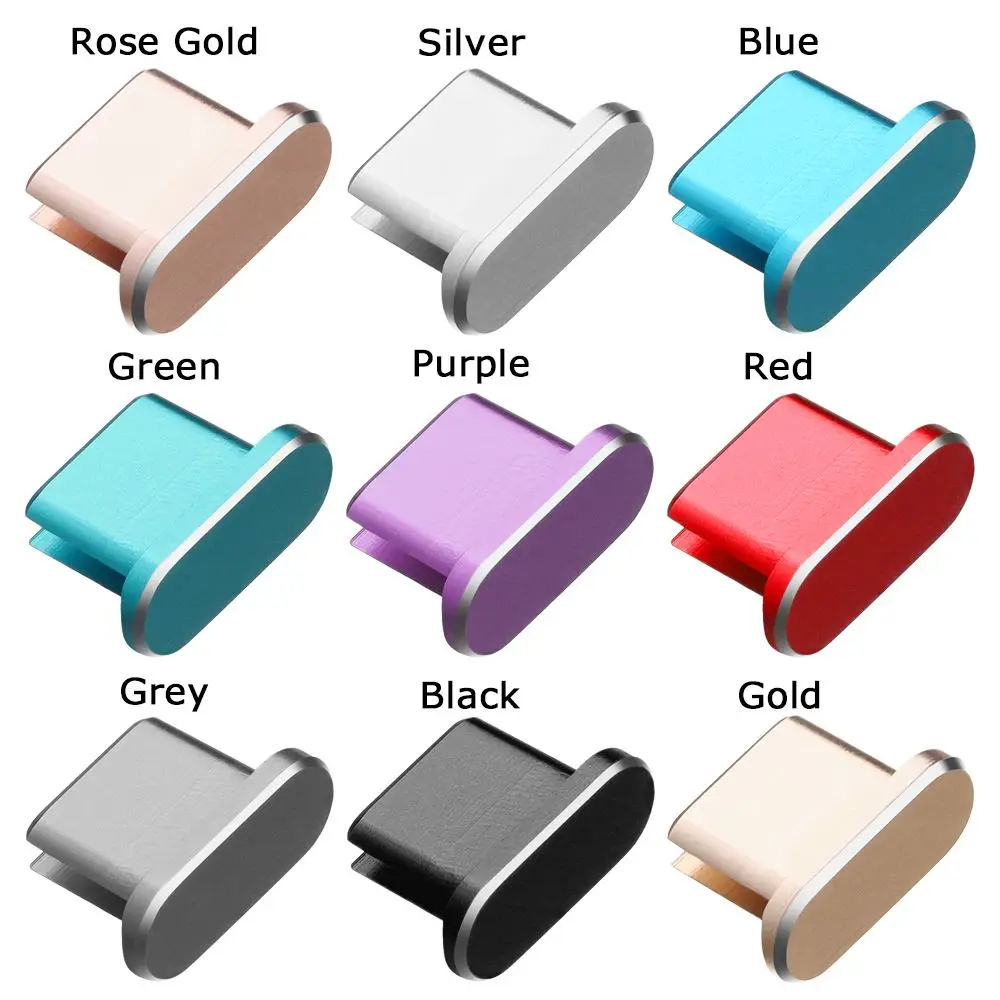 8 Tappi Antipolvere Per Porta USB-C - 4 In Alluminio E 4 In Silicone, Per Smartphone, Tablet E Laptop