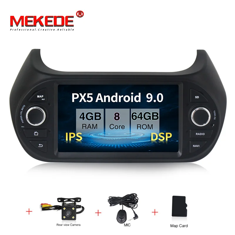 MEKEDE Android 9,0 7 дюймов ips DSP Автомобильный мультимедийный dvd-плеер для FIAT/Fiorino/Qubo/Citroen/Nemo/peugeot/Bipper gps навигация - Цвет: 4G RAM 64G ROM