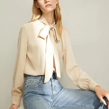Amii's minimaly Design Feel Small for профессиональные женские шифоновые рубашки осень Повседневный свободный пояс рубашки