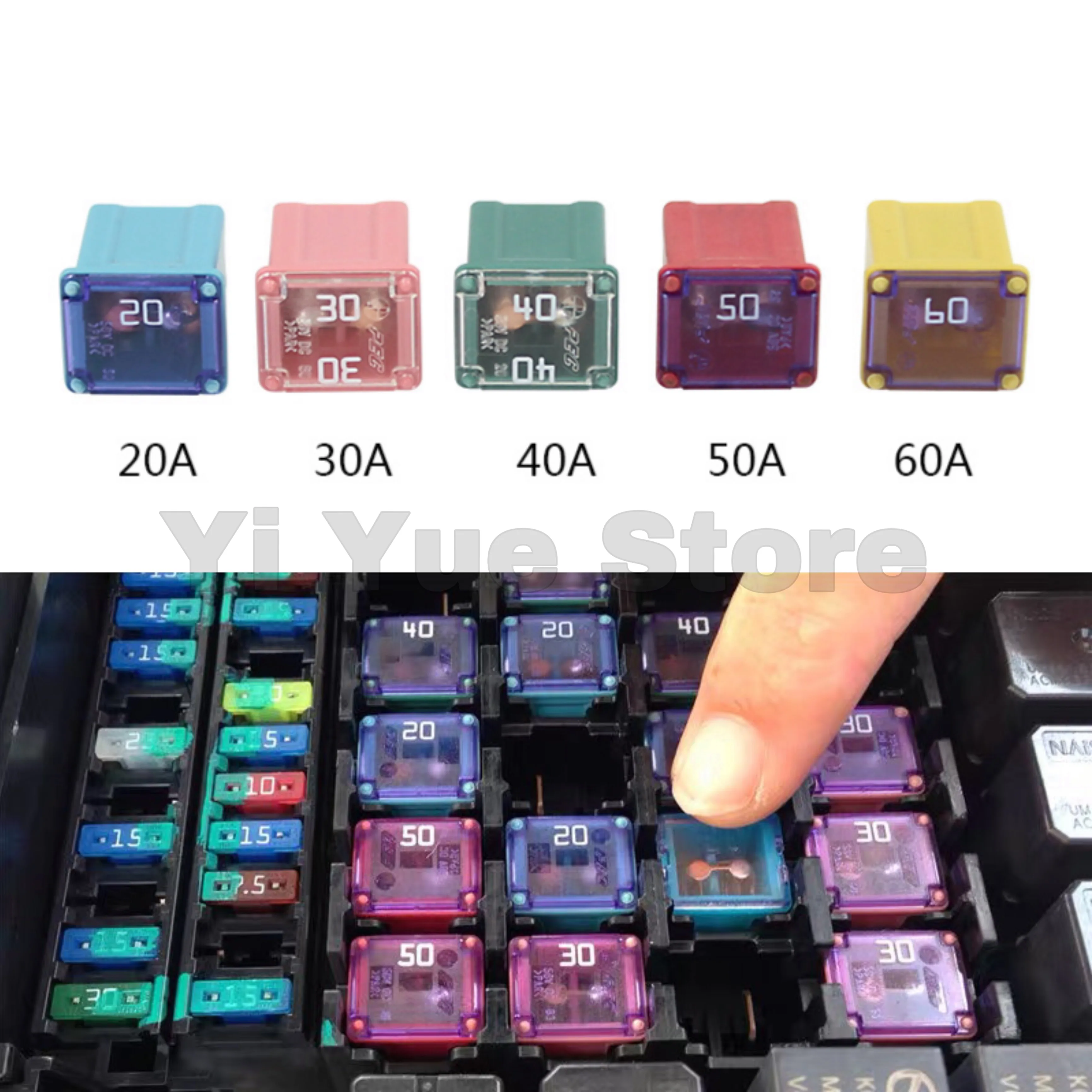 Fuse F 20 Amp Car Fuse ECSiNG 10pcs Car Fuses Assortment Kit - 20A 30A 40A 50A ...