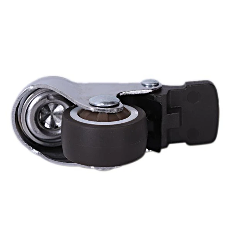 4Pcs Mini Small Casters 1 Inch M8X15Mm Tpe Silent Wheels With Brake Universal Casters Wheel For Furniture Bookcase Drawer