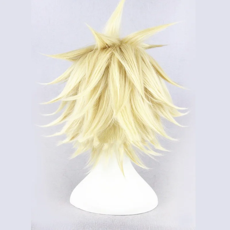 FF7 последняя фантазия VII Cloud Strife косплей короткий блонд аксессуар для волос пушистой цветок прямые синтетические волосы парики+ Бесплатный парик Кепка