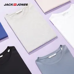 JackJones 2019 Фирменная Новинка Для мужчин хлопок Футболка одноцветное Цвета Футболка Топ Мода футболка Для мужчин тройник более Цвета 3XL 2181t4517