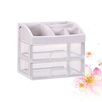 

1PC Plastic Cosmetic 2 Layer Drawer Organizer Makeup Container Desktop Sundry Storage Case
