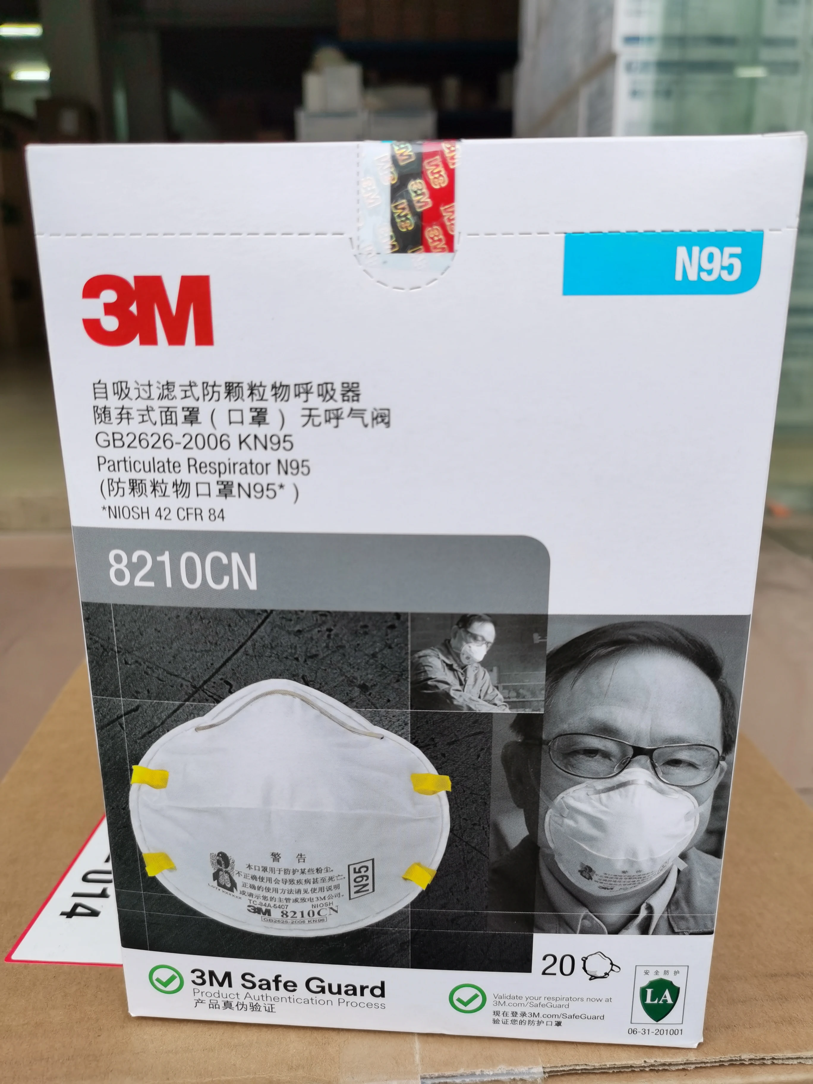 

1pcs/Carton 3M 8210 N95 Safety Protective Mask Dust Masks Anti-particles Anti-pm2.5 Anti Virus Mask X0101010