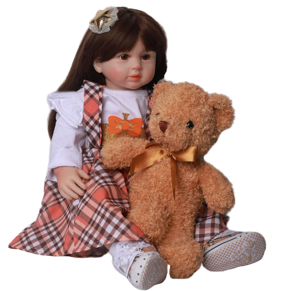 24 дюйма 60 см Bebe Reborn куклы силиконовые мягкие реалистичные принцесса девочка кукла для продажи Этническая кукла ребенок день рождения подарки на Рождество