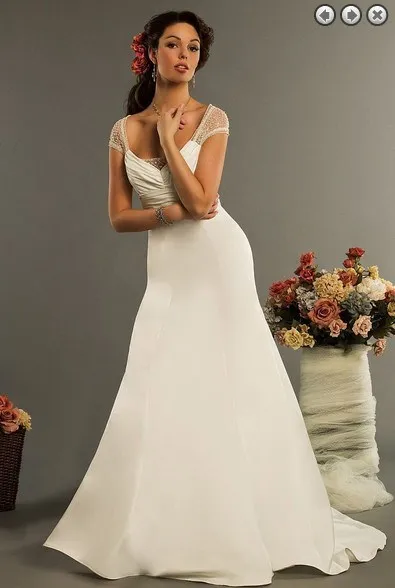 Vestido de noiva Casamento платье с коротким рукавом модное романтическое свадебное платье платья для подружек невесты