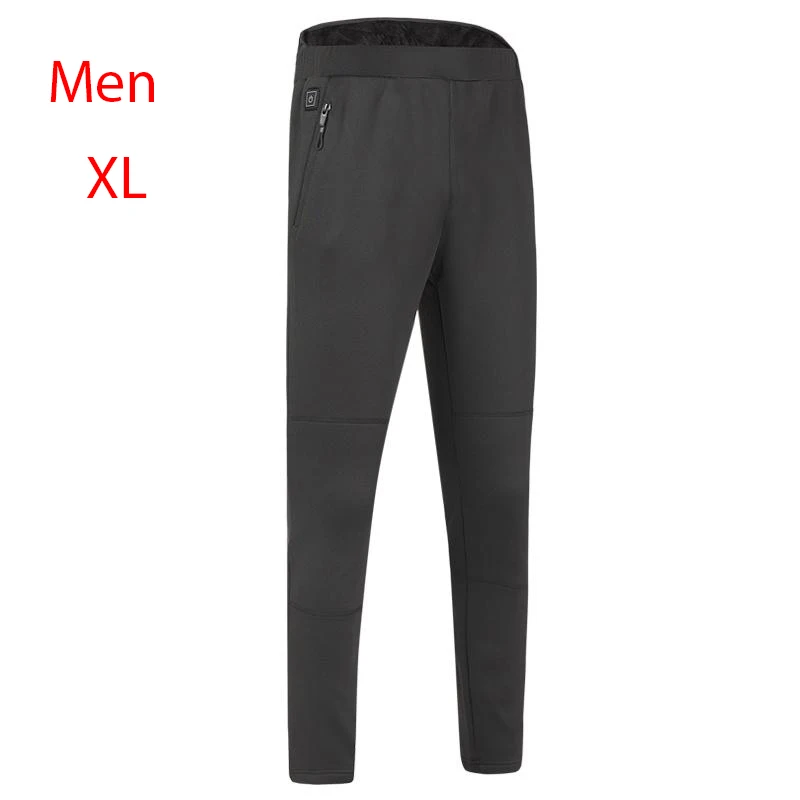 men XL Теплые зимние штаны для мужчин и женщин, теплые штаны до колена, умные теплые штаны, Фланелевые штаны с подогревом внутри и снаружи - Цвет: men XL