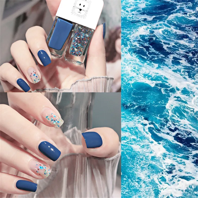 2 In 1 Candy Color Nail Polish Manicure Water-based Bright Scrub No Bake No Peeling Quick Dry Waterproof Lasting