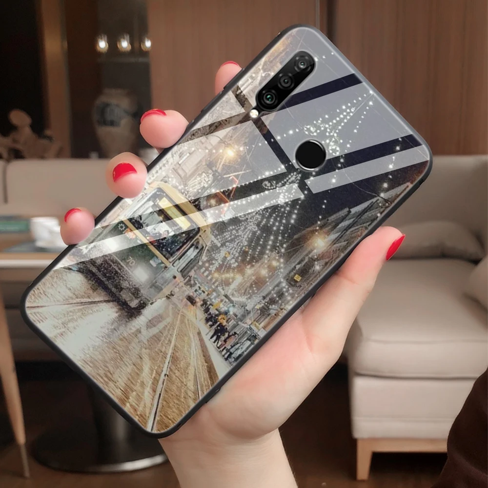 Lavaza Пейзаж Зима свет снег закаленное стекло мягкий чехол для Huawei Honor 8x9 P Smart mate 20 P10 P20 P30 Lite Pro Чехол
