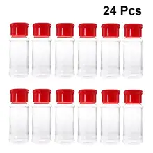 24 шт пластиковый чайник для специй емкости для специй перец шейкеры соляная банка приправ может дробилка для барбекю кухня красный