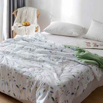 

Summer Soft Comfortable Sleeping Quilt Single Lovers Home Bedding Cover Blanket Washable Skin-friendly Sofa Bed Nap Quilt