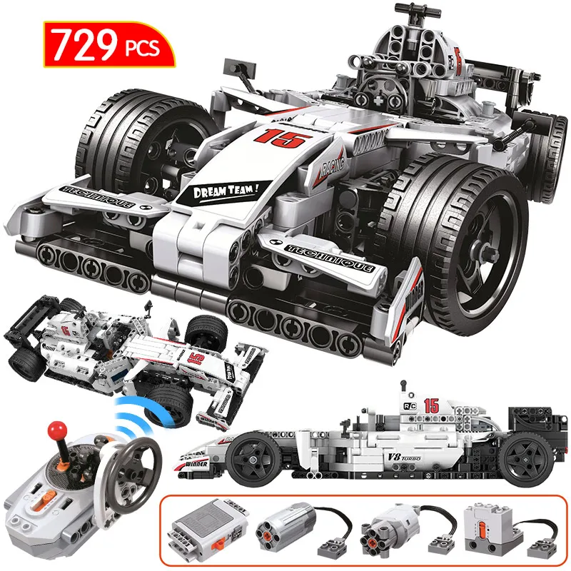 

729PCS Legoingly City Technic RC F1 Remote Control Racing Car Drift Electric Building Blocks Christmas Gifts Toys For Children