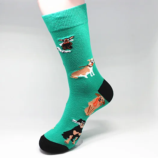 Anewmorn мужские носки в стиле ретро с принтом животных, Акула, рыба, собаки, Лев, хлопковые мужские носки, модные уличные Дышащие Короткие носки для скейтборда