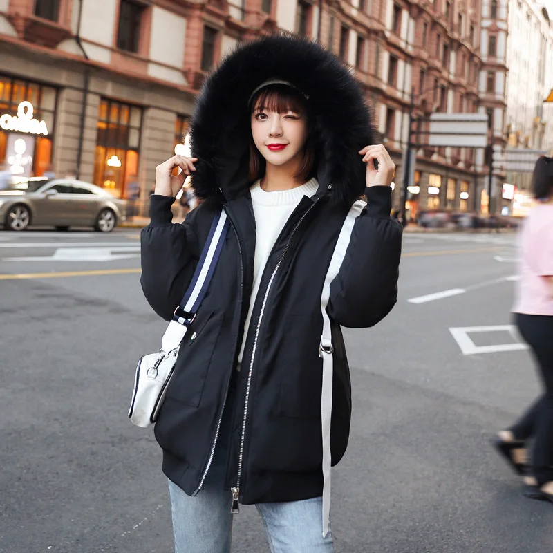 

2019 Winter New Style WOMEN'S Dress Korean-style Loose-Fit down Feather Cotton-padded Clothes Women's Thick Coat down Coat Woman