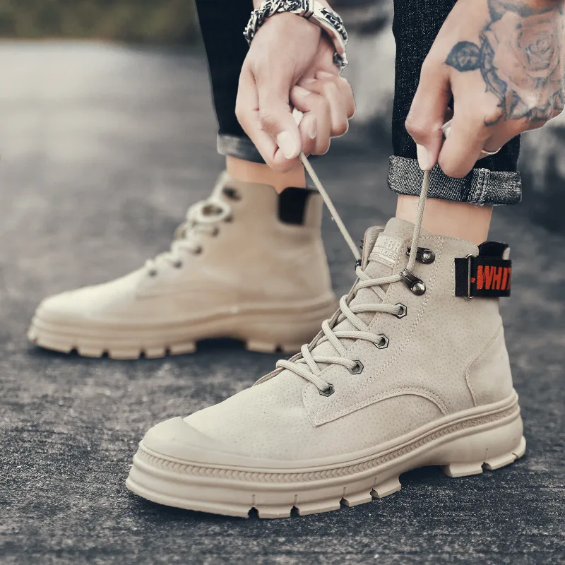 

[] Mid-top Martin Boots Fashion Retro Worker Boot New Style Autumn & Winter MEN'S SHOES