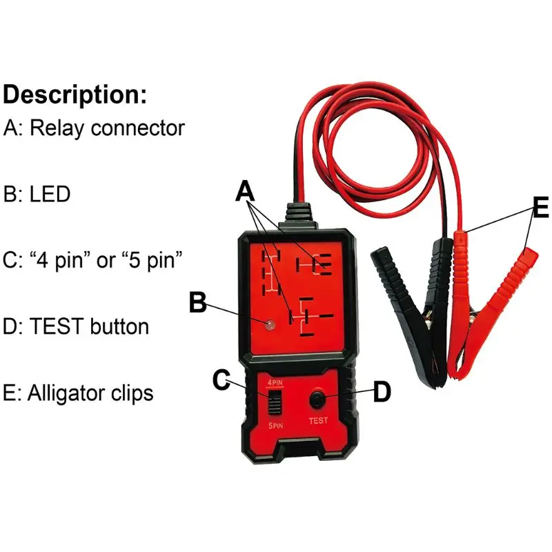 12 В автомобильный релейный тестер, инструмент для проверки батареи, точный диагностический инструмент, портативные автомобильные запчасти