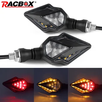 

Pair Arrow LED Motorcycle Turn Signals Indicator Sequential Dual Color Universal Signal Lamp for Yamaha Suzuki Scooter Kawasaki