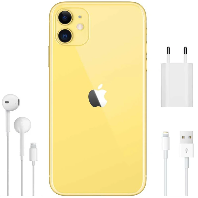 Smartphone Apple iPhone 11 MWLW2RU/A 64 GB yellow 3G 4G 1Sim 6." IPS 828X1792 iOS 13 12Mpix 802.11ax N